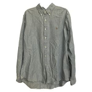 Ralph Lauren‎ Shirt Lightweight Chambray Denim Long-Sleeve Button Down Men's XL